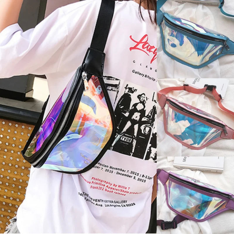 Transparent Waist Bag Hologram Beach Travel Women Belt Bag
