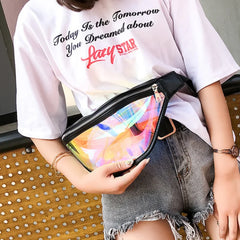 Transparent Waist Bag Hologram Beach Travel Women Belt Bag