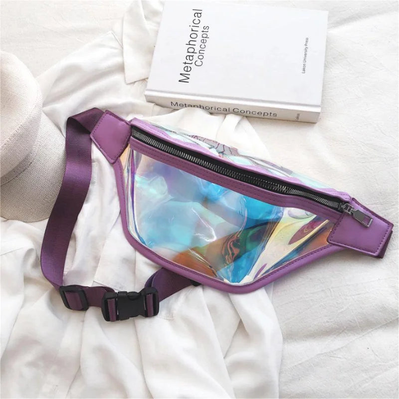 Transparent Waist Bag Hologram Beach Travel Women Belt Bag