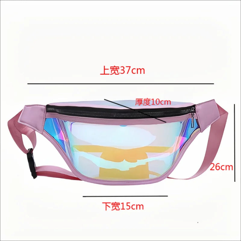 Transparent Waist Bag Hologram Beach Travel Women Belt Bag