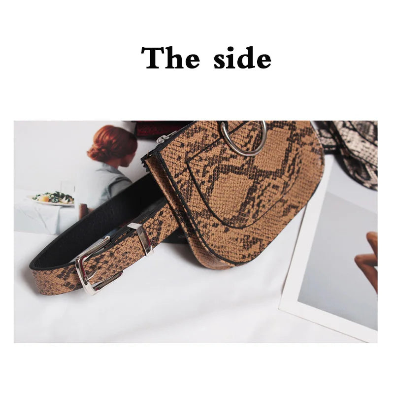 Waist Bag Snake Skin Waist Belt High Female Purse