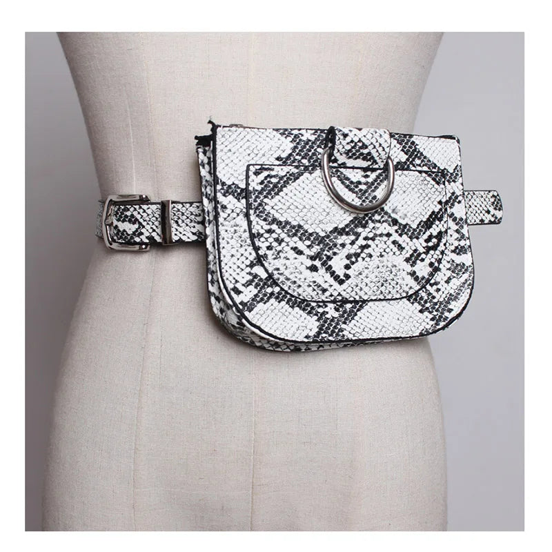 Waist Bag Snake Skin Waist Belt High Female Purse