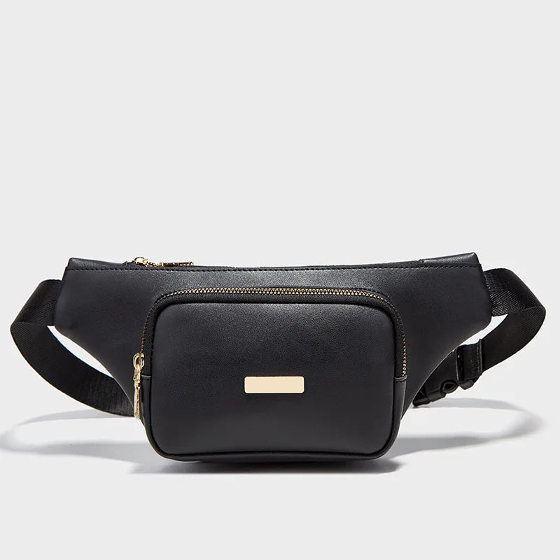 Large Capacity Women's Waist Bag Double Zipper Messenger Camera Bag