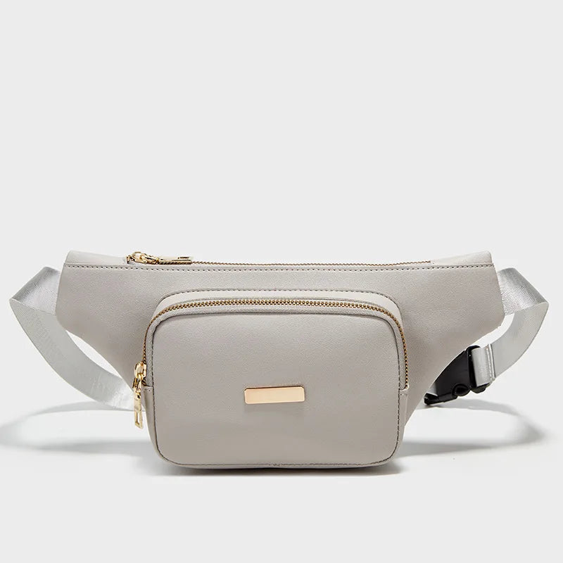 Large Capacity Women's Waist Bag Double Zipper Messenger Camera Bag