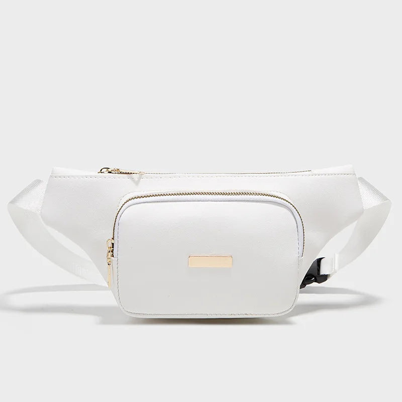 Large Capacity Women's Waist Bag Double Zipper Messenger Camera Bag