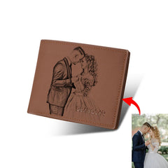 Men's Double-sided Inscription Photo Wallet Christmas Gift Wallets