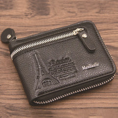 Men's Short Wallet Coin Bag with Zipper