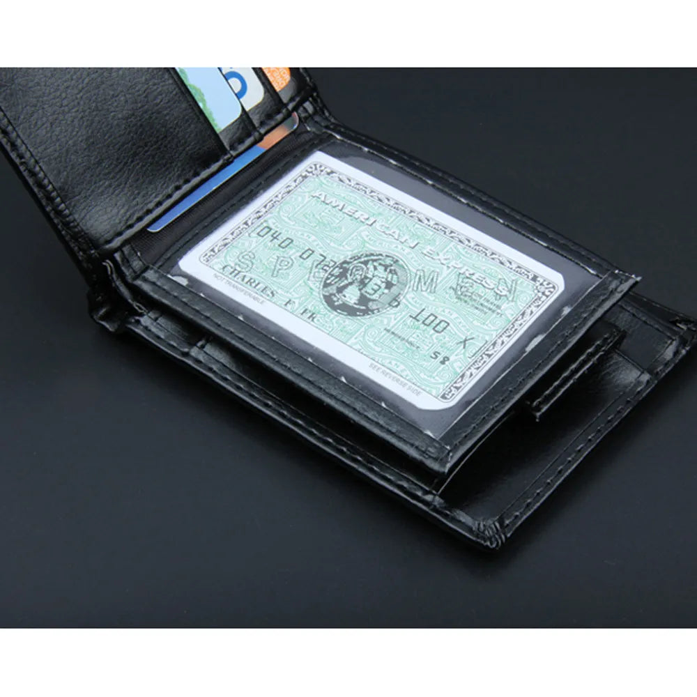 Men Leather Wallets Purse Short Male Clutch Money Bag