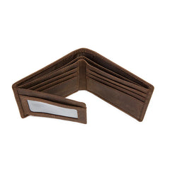 Retro Cow Leather Men's Short Wallet 2 Fold