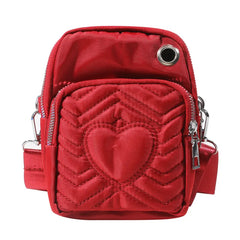 Women Heart PU Wallet Clutch Shoulder Bag Ladies Purse