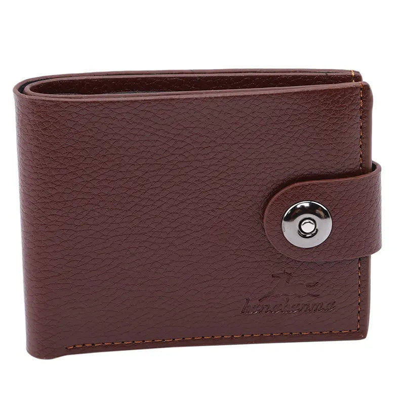 Men Leather Wallet Purse Short Male Clutch Money Bag