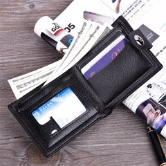 Men's Leather Wallet Purse Short Male Clutch Money Bag