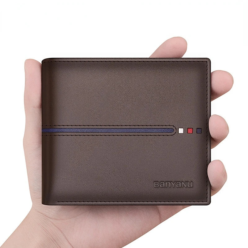 Men's Cowhide Leather Vertical Wallet