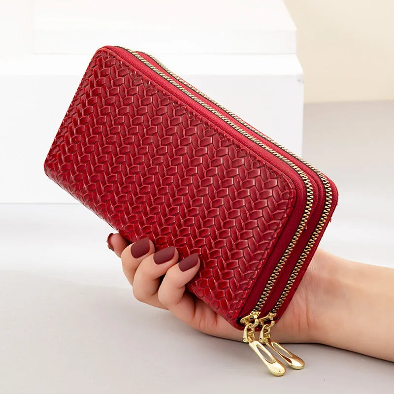 Women's Long Double Zipper Wallet Large Capacity Hand Bag
