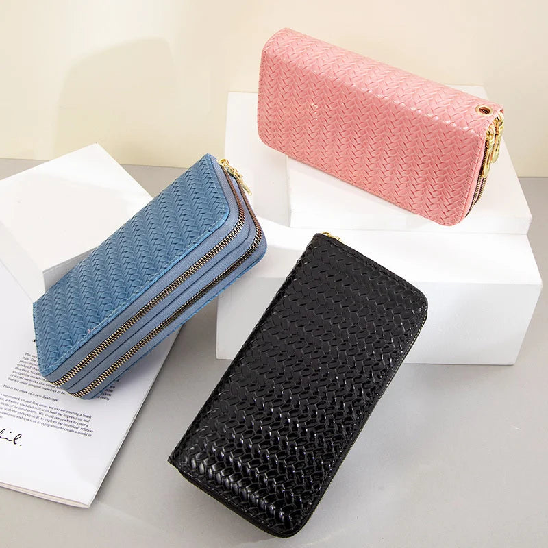 Women's Long Double Zipper Wallet Large Capacity Hand Bag