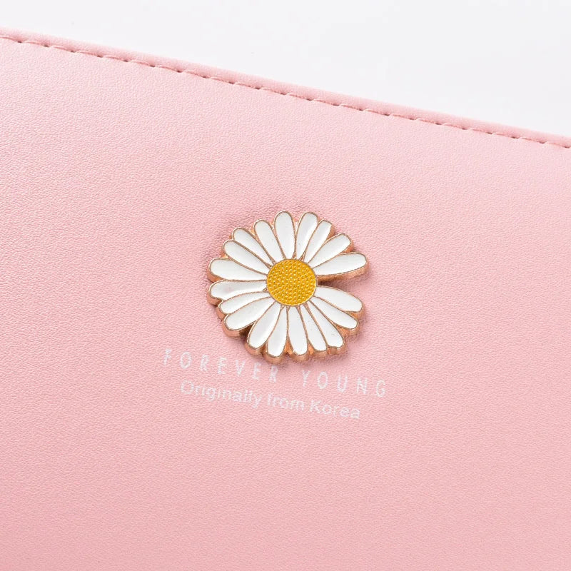 Women's Little Daisy Long Wallet with Wrist Band