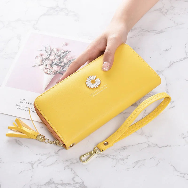 Women's Little Daisy Long Wallet with Wrist Band