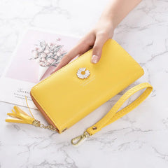 Women's Little Daisy Long Wallet with Wrist Band