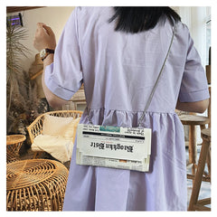 Women's Newspaper Messenger Bag Crossbody Clutch Purse