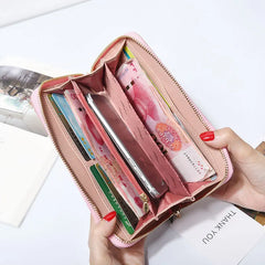 Women's Clutch Bag Large Capacity Zipper Wallet Butterfly Hollow