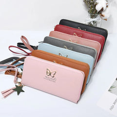 Women's Clutch Bag Large Capacity Zipper Wallet Butterfly Hollow