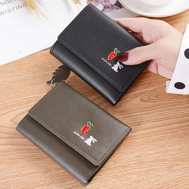 Small Wallet PU Girl Clutch Purse short purse wallet women
