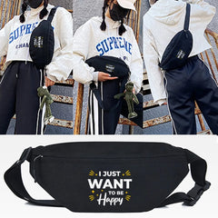 Letter Print Waist Bag Fanny Pack Harajuku Style Women Belt Bag
