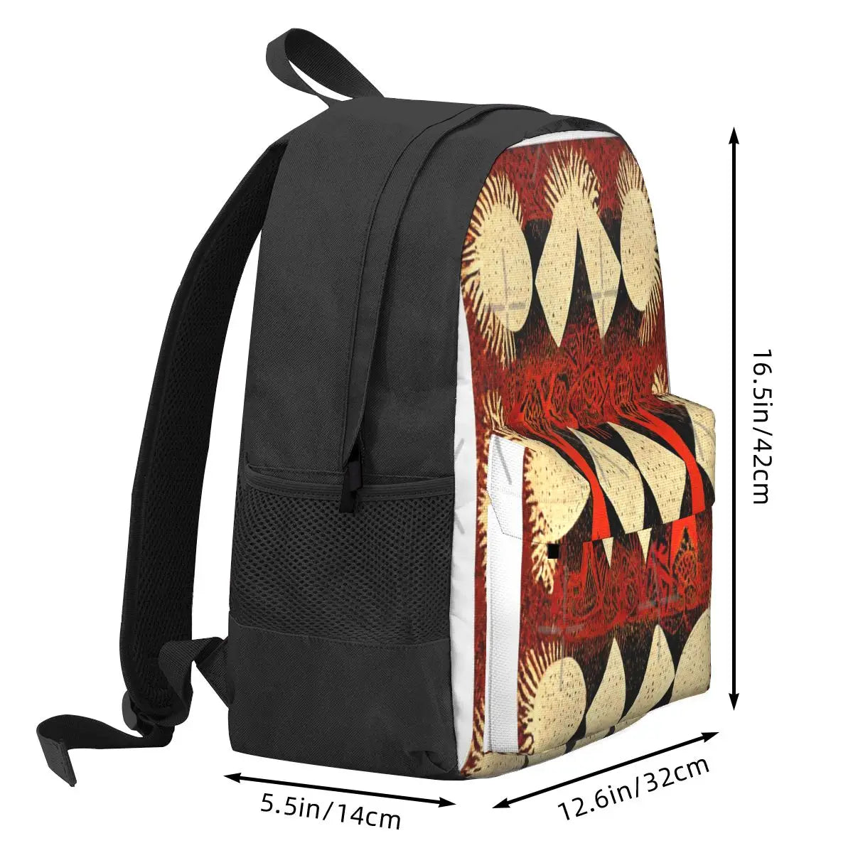 Warli Art Backpack with Zipper for Men & Women