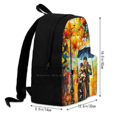 Warm Night College Student Backpack Romantic Hug Couple