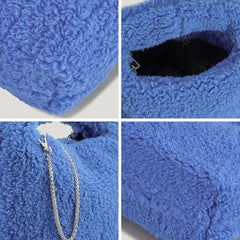 Warm Winter Faux Fur Shoulder Bag for Women Soft Plush Lady Handbag
