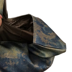 Vintage Denim Knot Wrist Bag Green Rose