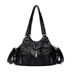 Rivet Weave Crossbody Bag Vintage Large Handbag Female Travel Totes