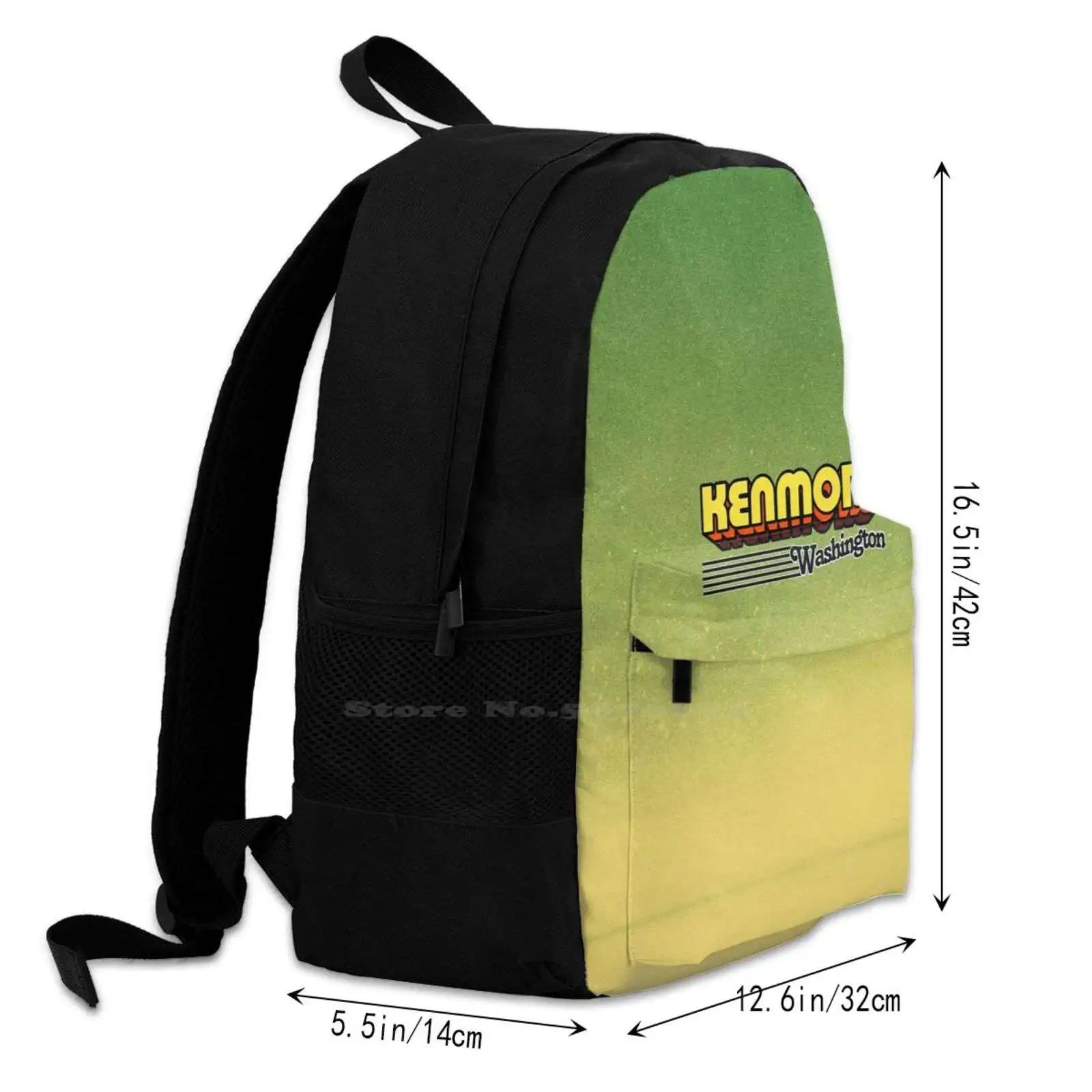 Washington Retro Stripes Teen College Student Backpack Laptop Travel Bags