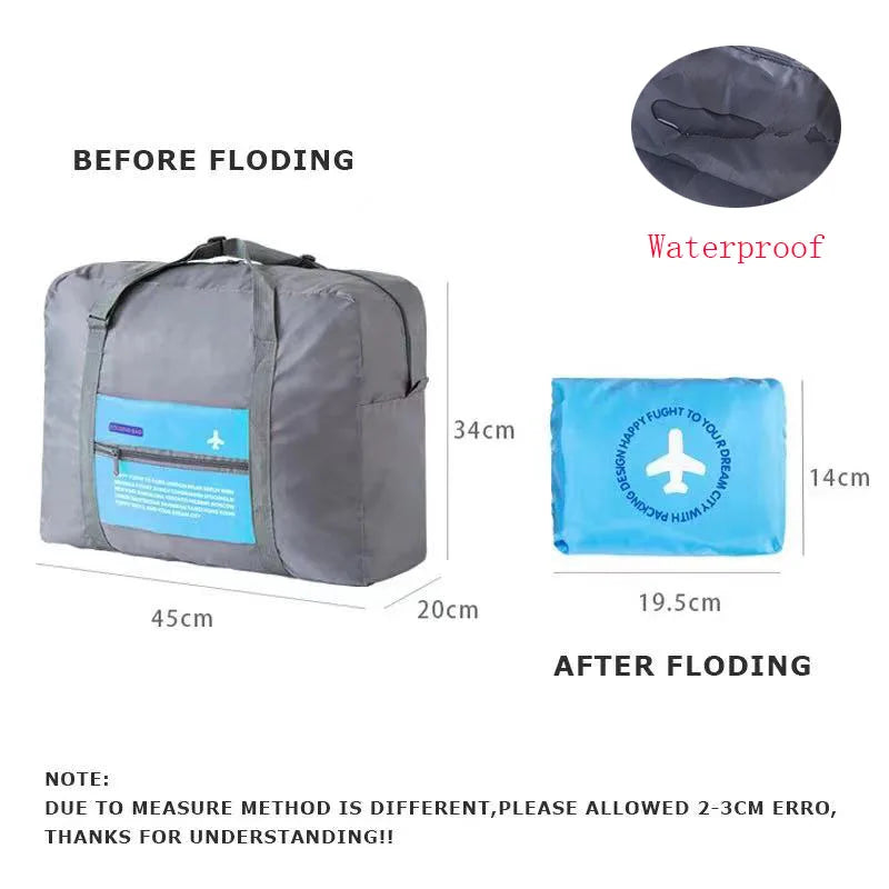 Waterproof Foldable Hand Travel Bag Unisex Nylon Handbag