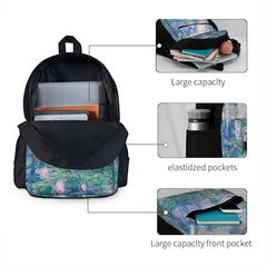 Water Lilies Claude Monet Fine Art 1 Backpacks Men's Backpacks Bags For Women Vi