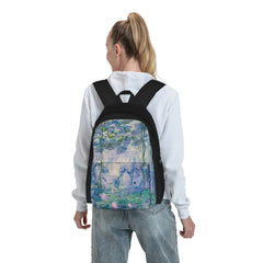 Water Lilies Claude Monet Fine Art 1 Backpacks Men's Backpacks Bags For Women Vi