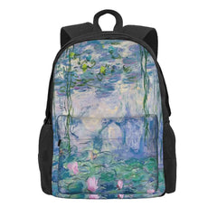 Water Lilies Claude Monet Fine Art 1 Backpacks Men's Backpacks Bags For Women Vi