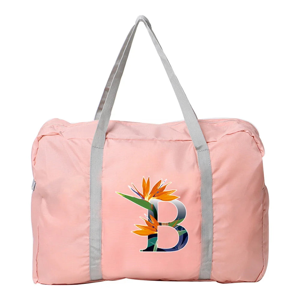 Water Proof Shoulder Travel Bag Flower Series Printing Handbag Luggage Pack