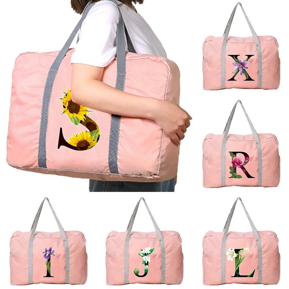 Water Proof Shoulder Travel Bag Flower Series Printing Handbag Luggage Pack