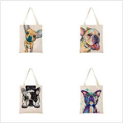 Watercolor Chihuahua Dog Print Shopping Bag Foldable Eco Friendly Gift