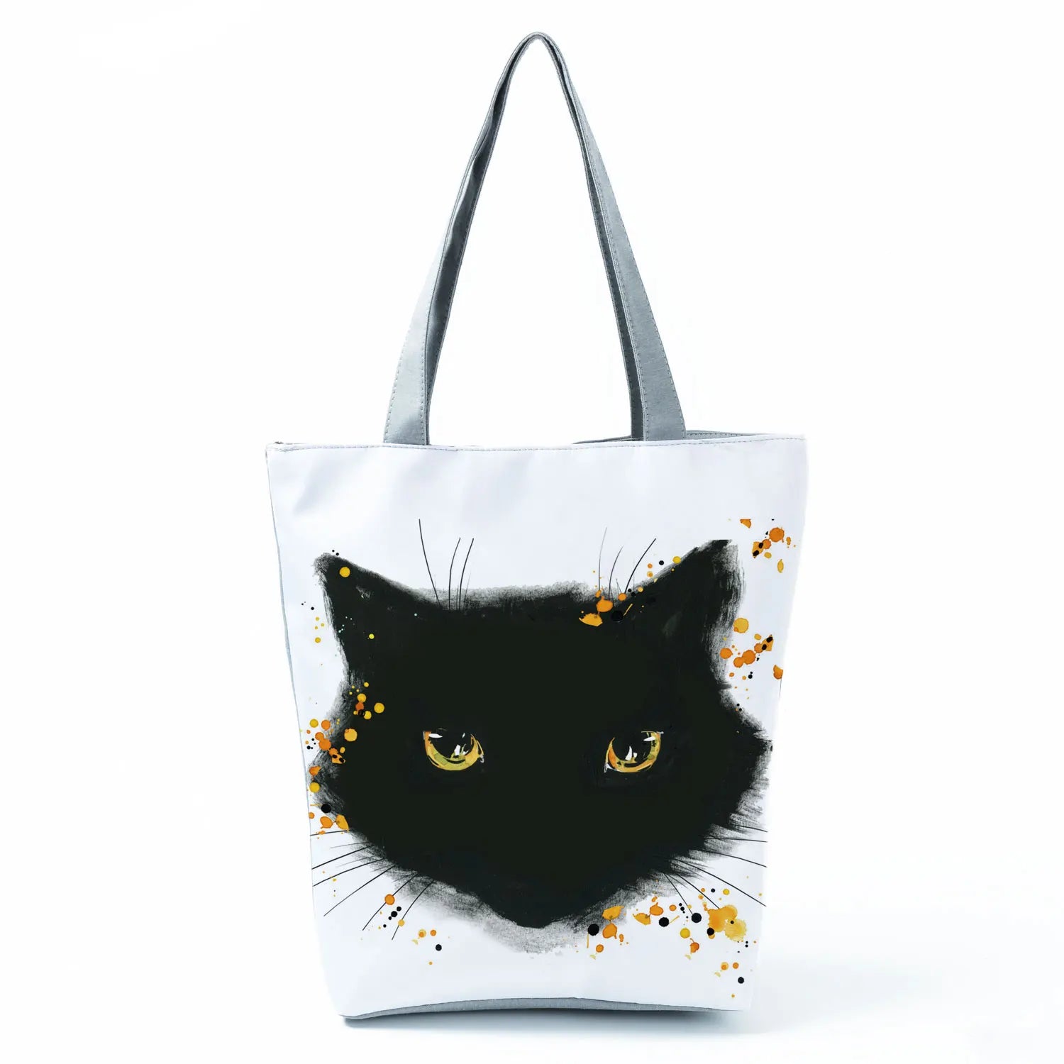 Watercolor Cat Print Tote Bag - Womens Reusable Shopping Handbag
