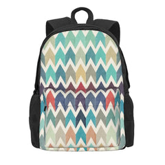 Watercolor Chevron Pattern Backpacks Men Women Manga Bags