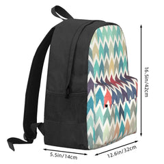 Watercolor Chevron Pattern Backpacks Men Women Manga Bags