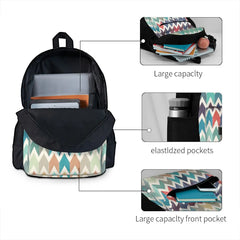 Watercolor Chevron Pattern Backpacks Men Women Manga Bags
