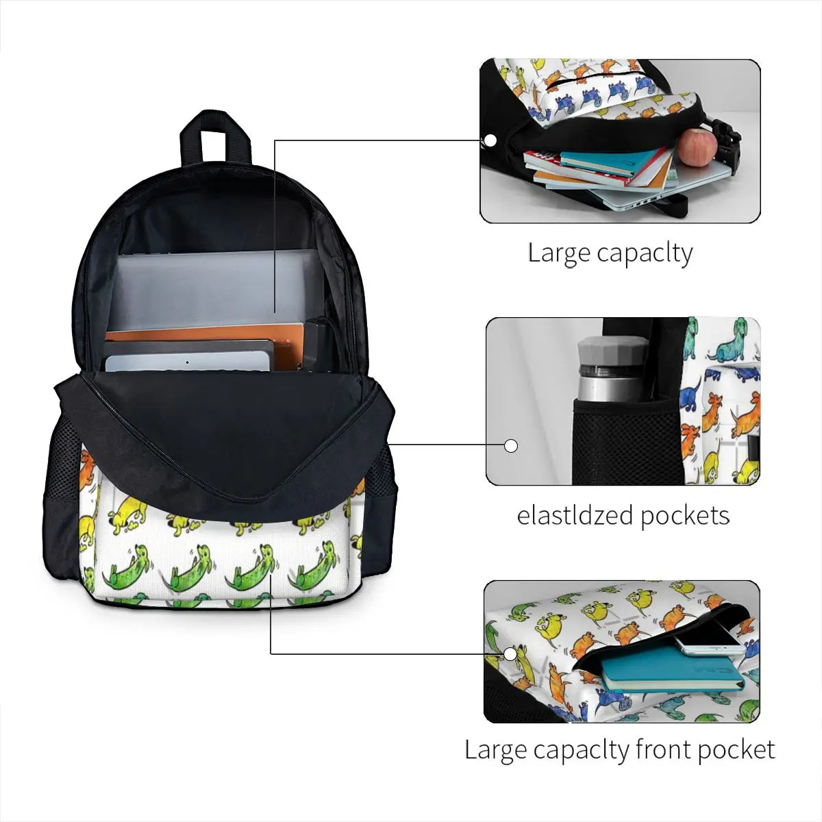 Watercolor Dachshunds Backpacks Men's Backpacks Bags For Women