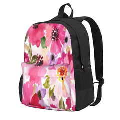 Watercolor Flowers Pink Fuchsia Backpacks Men Women