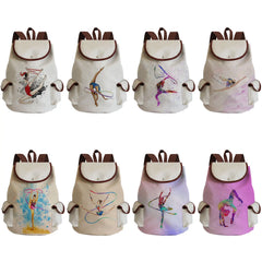 Watercolor Gymnastics Art Print Backpack Women Drawstring Bag