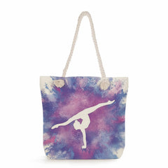 Watercolor Gymnastics Art Print Shoulder Bags Gymnast Storage Bags