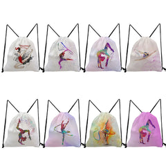 Watercolor Gymnastics Art Print Women Backpacks For Student Daypack