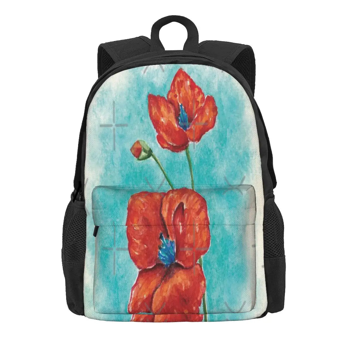 Watercolor Red Poppies Backpacks Men's Backpacks Bags For Women